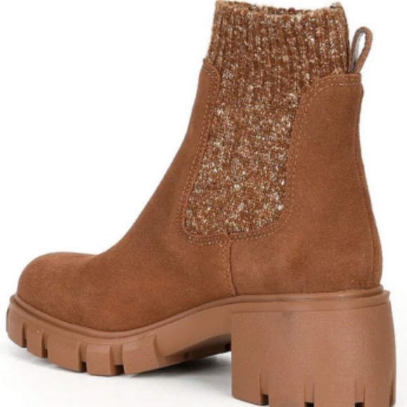 Steve Madden Hayle Platform Suede Tan Ankle Booties size 6M EUC - Picture 1 of 8